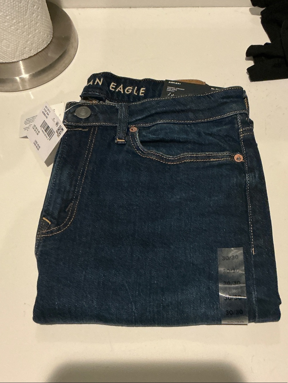 American Eagle Outfitters Men’s Dark Indigo Slim Straight Jeans
